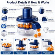 LUMAA Automatic Electric Fruit & Vegetable Peeler One Touch Quick Peeling Machine